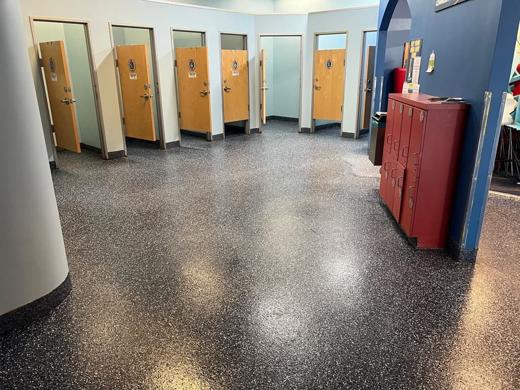 Completed epoxy floor in a commercial facility